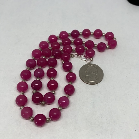 Stunning magenta Jadite and sterling set